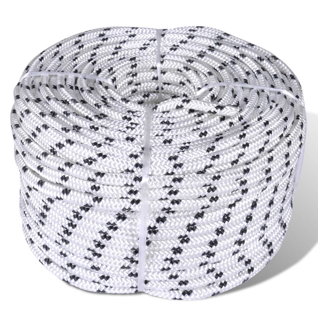 Corde de bateau vidaxl tressée 6 mm 500 m de polyester blanc