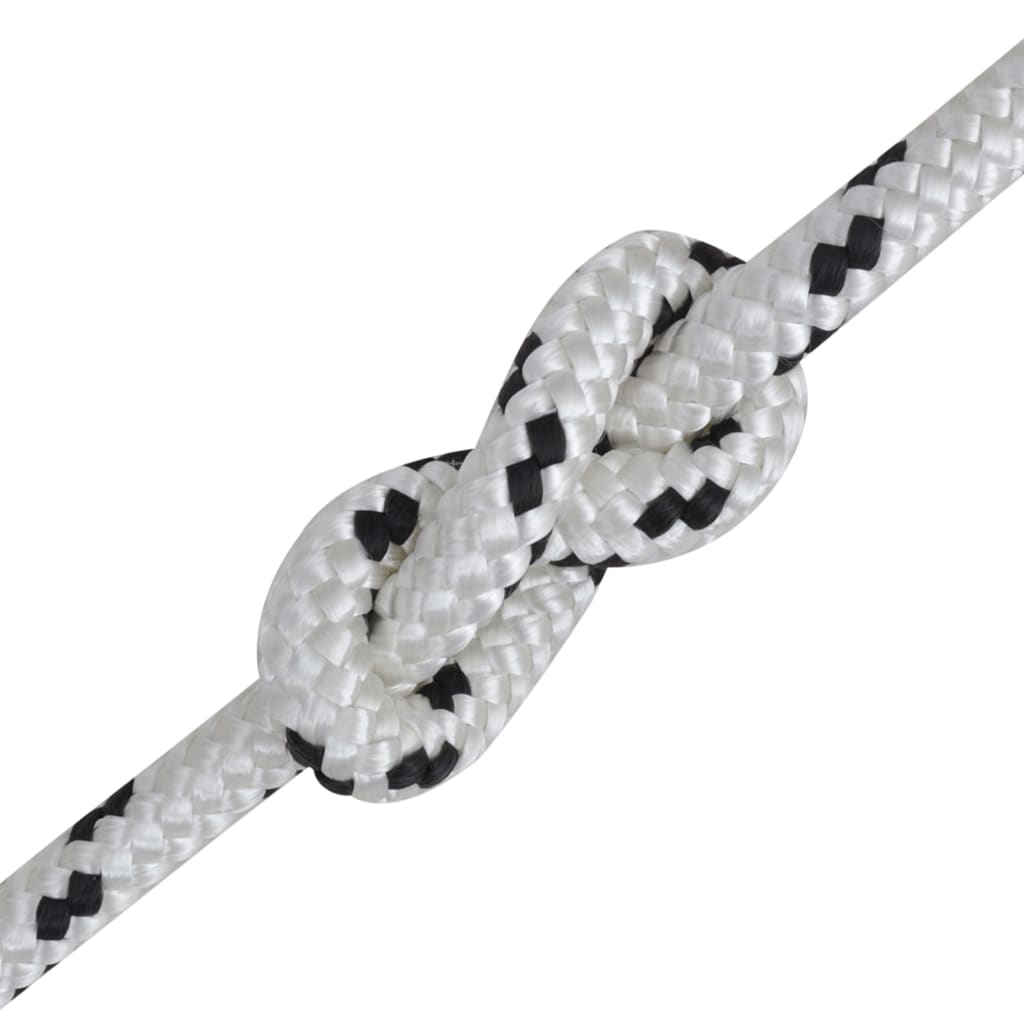 Corde de bateau vidaxl tressée 6 mm 500 m de polyester blanc