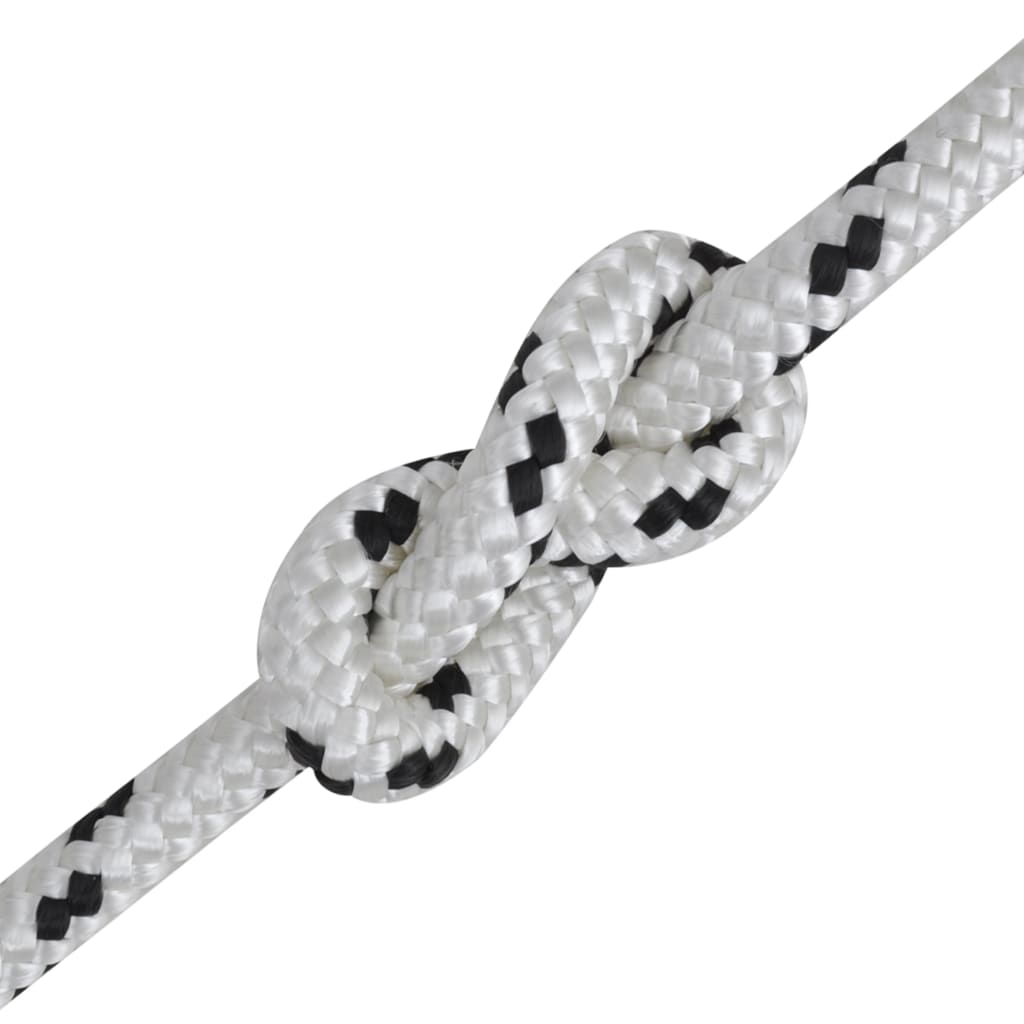 Corde de bateau vidaxl tressée 10 mm 250 m de polyester blanc