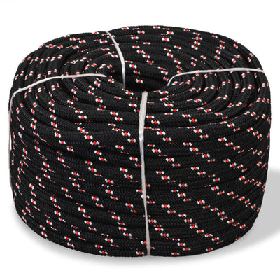 Corde à démarrage Vidaxl 16 mm 50 m de polypropylène noir