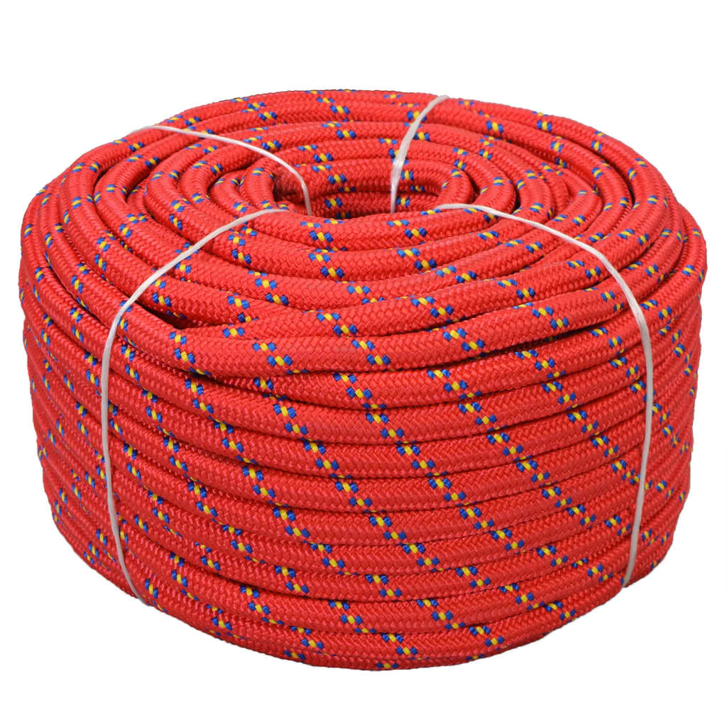 Corde à démarrage Vidaxl 18 mm 50 m de polypropylène rouge