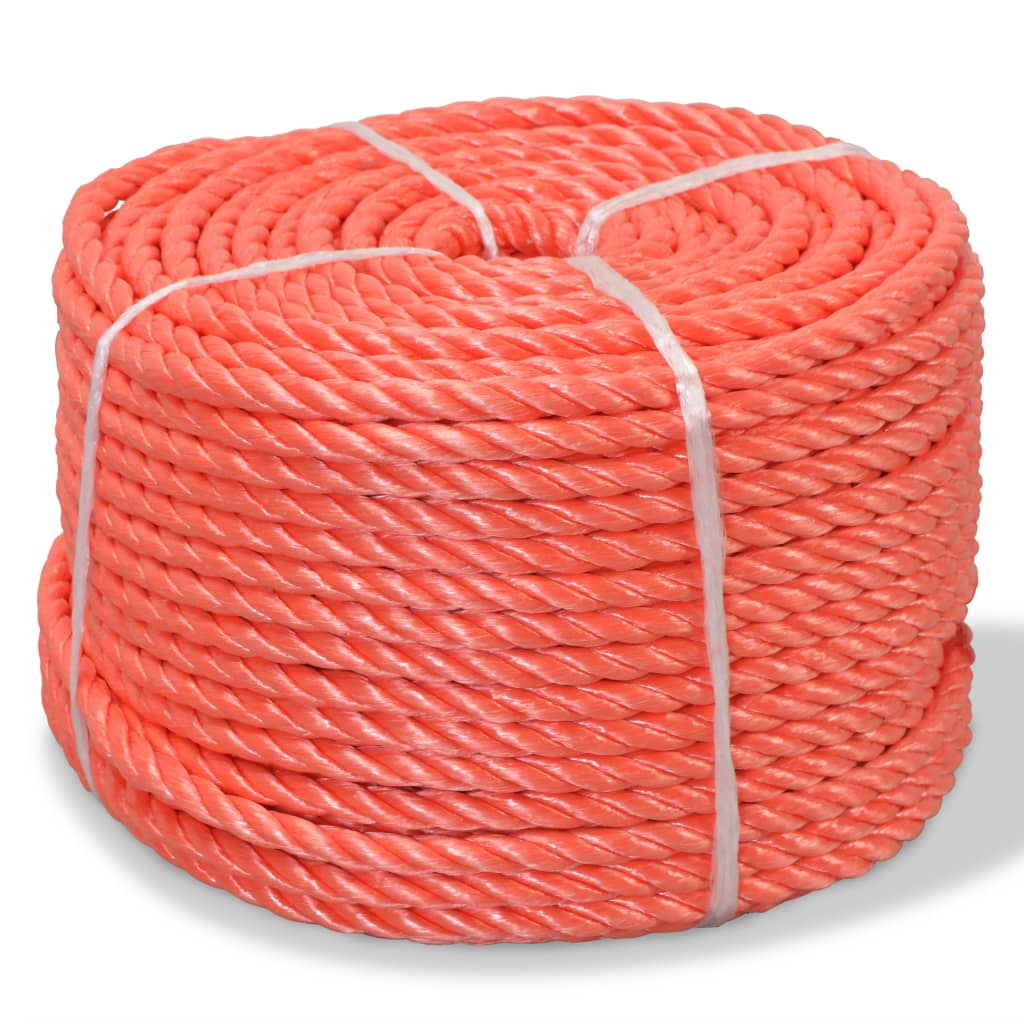 Corde vidaxl tournée de 8 mm 500 m en orange en polypropylène