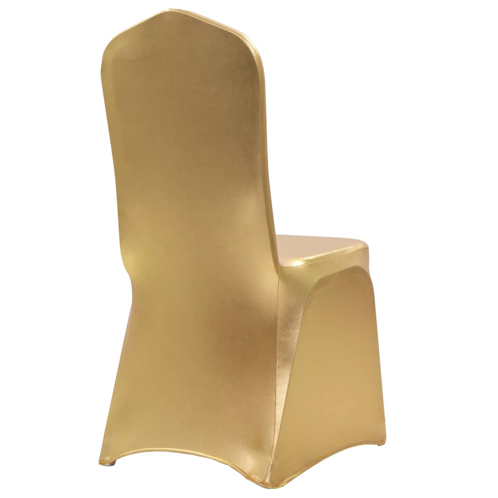 Vidaxl 6 st couvertures de chaise étirement de l'or