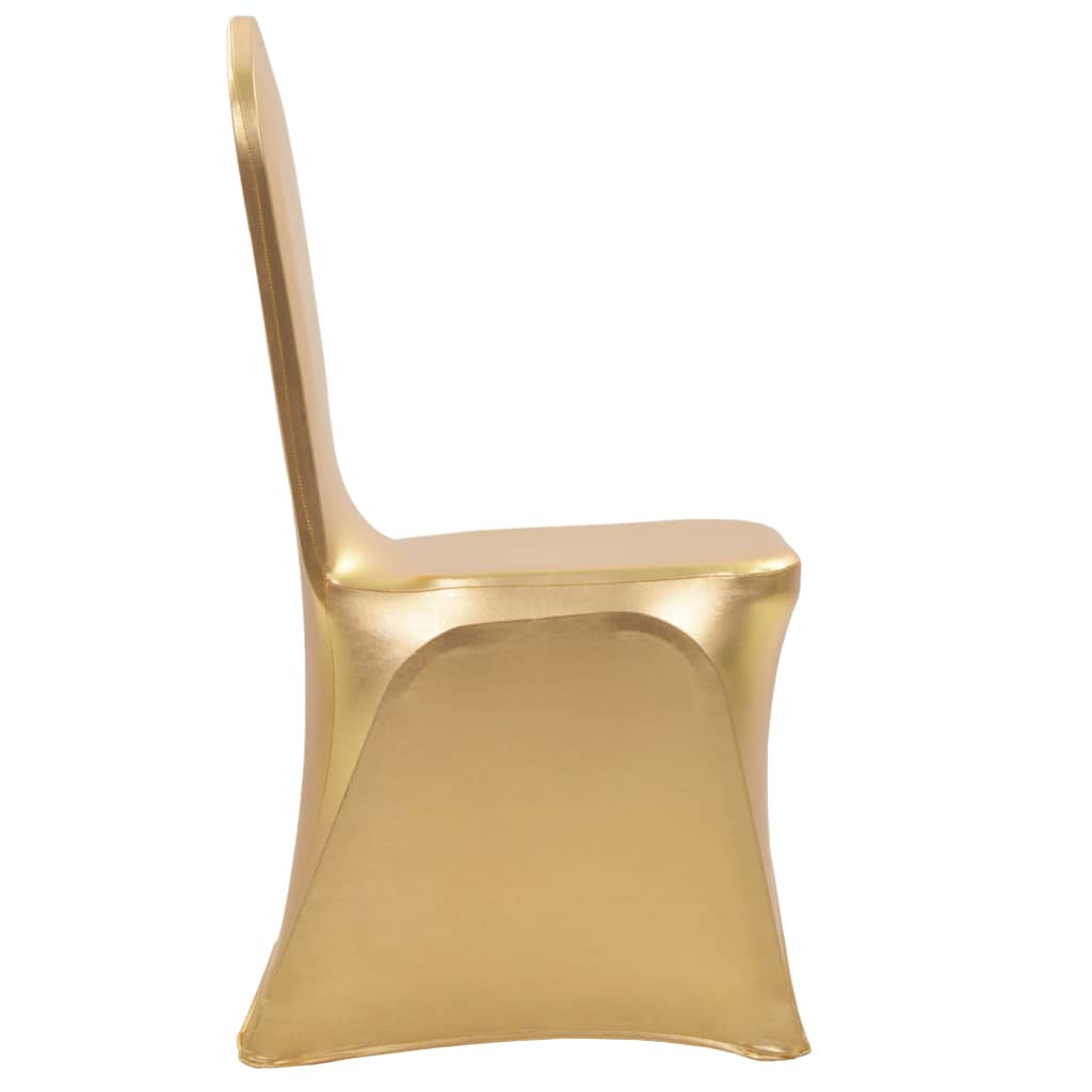 Vidaxl 6 st couvertures de chaise étirement de l'or
