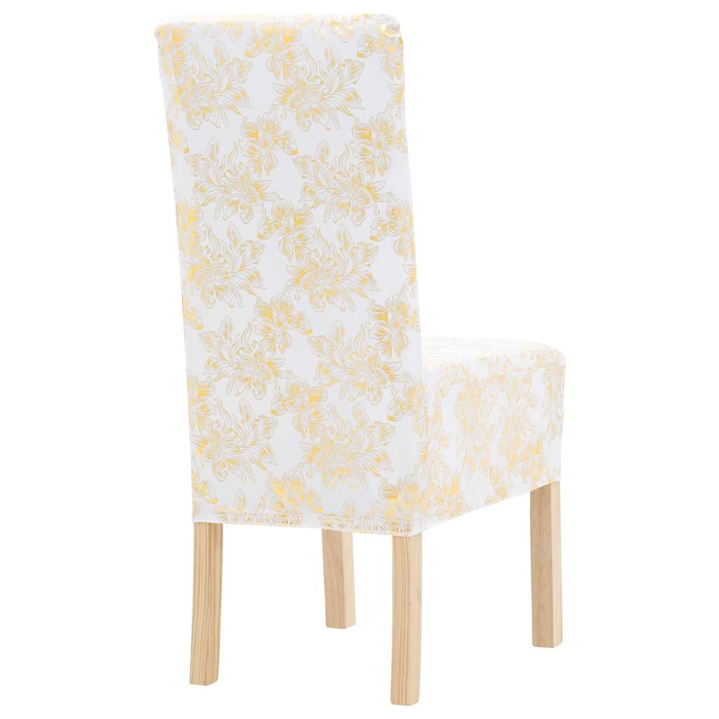 Le siège Vidaxl couvre 6 pcs tronçon droits blancs avec imprimé doré