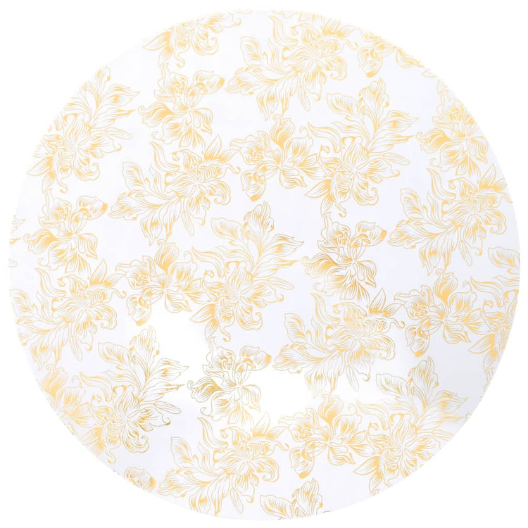 Les couvercles de table Vidaxl 2 ST s'étendent à 70 cm blancs avec une impression dorée