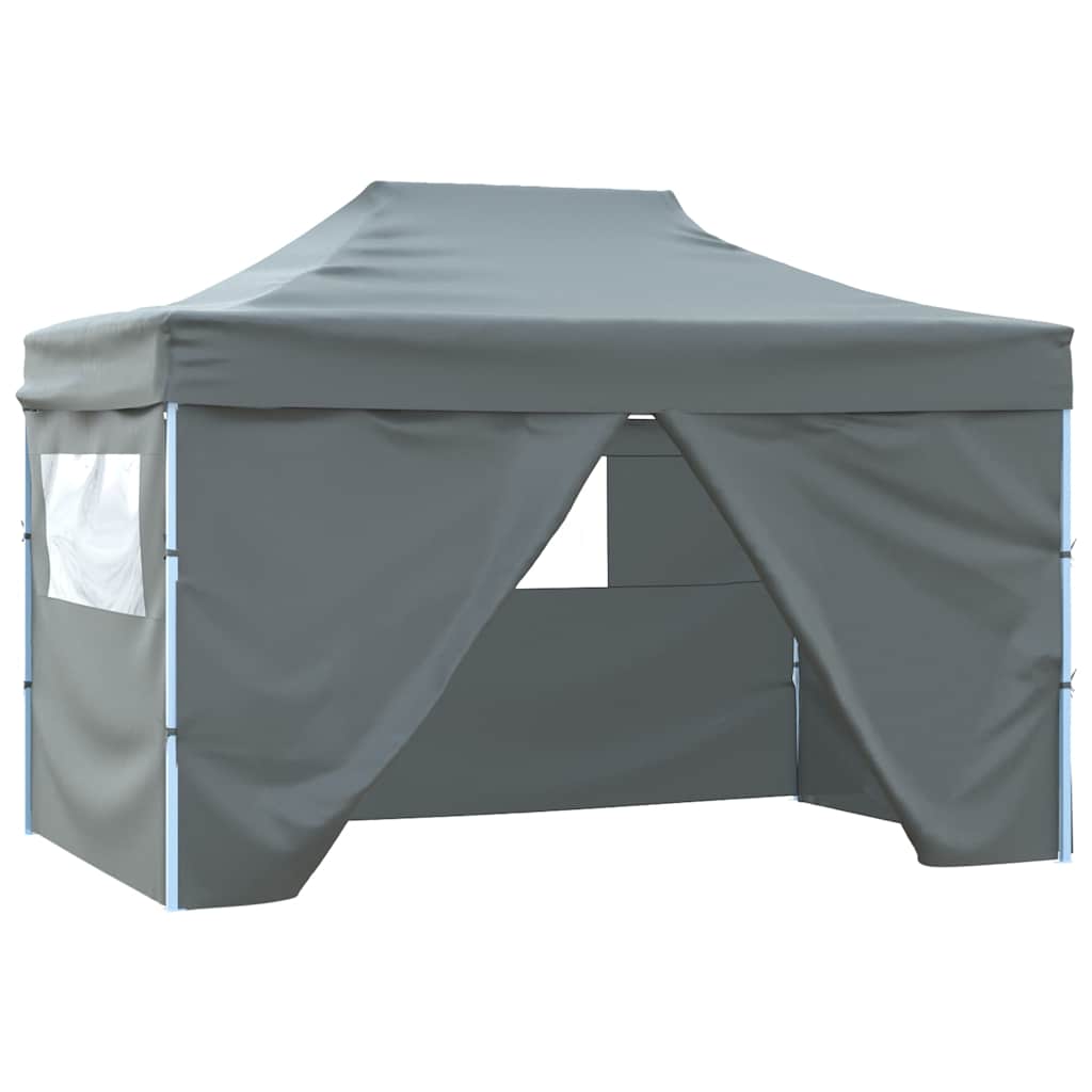 Vidaxl Pliant tente pop-up avec 4 murs latéraux 3x4,5 m anthracite