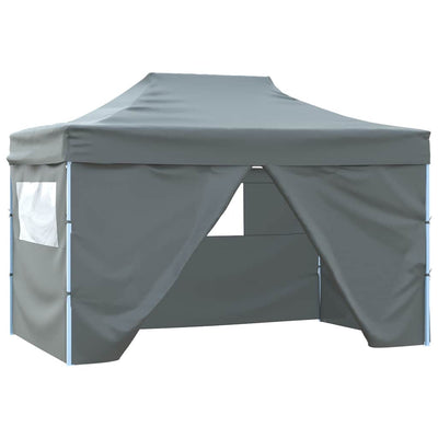 Vidaxl Pliant tente pop-up avec 4 murs latéraux 3x4,5 m anthracite