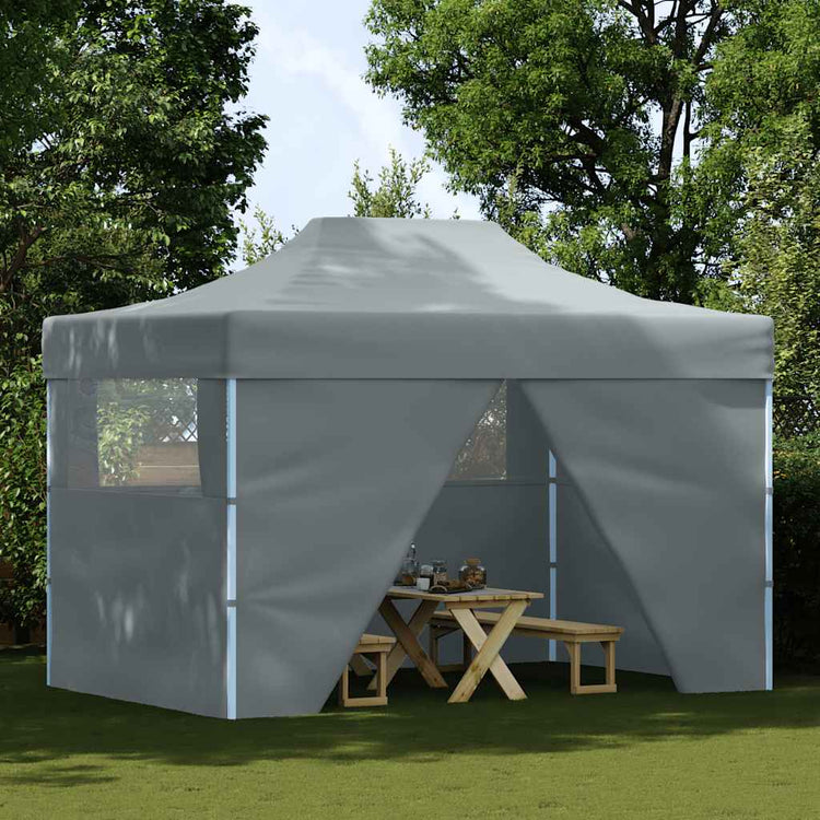 Vidaxl Pliant tente pop-up avec 4 murs latéraux 3x4,5 m anthracite