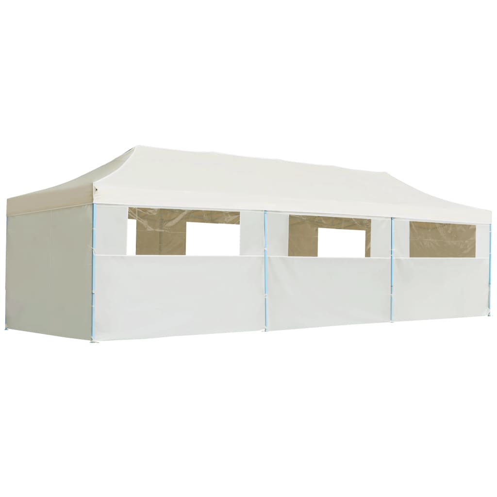 Pop-up de tente pliante vidaxl avec 8 murs latéraux 3x9 m crème