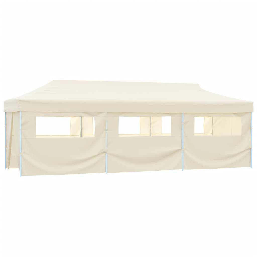 Pop-up de tente pliante vidaxl avec 8 murs latéraux 3x9 m crème