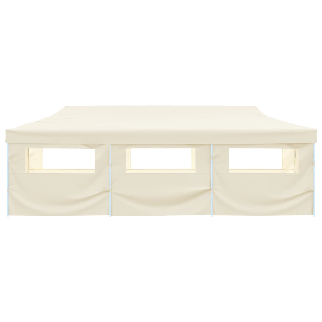 Pop-up de tente pliante vidaxl avec 8 murs latéraux 3x9 m crème