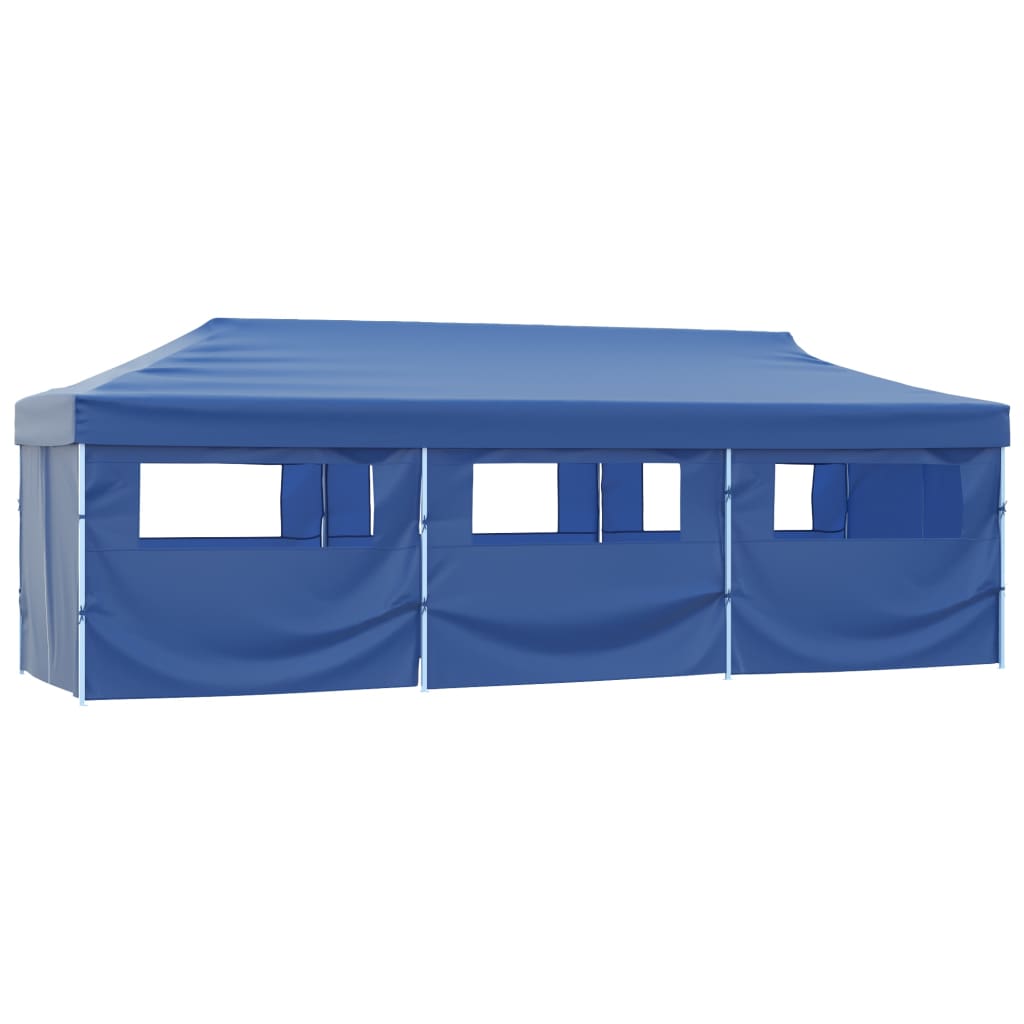 Vidaxl Pliping Tent Pop-up avec 8 murs latéraux 3x9 m bleu
