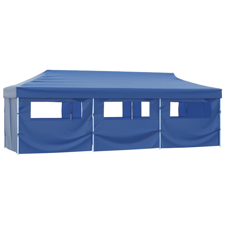 Vidaxl Pliping Tent Pop-up avec 8 murs latéraux 3x9 m bleu