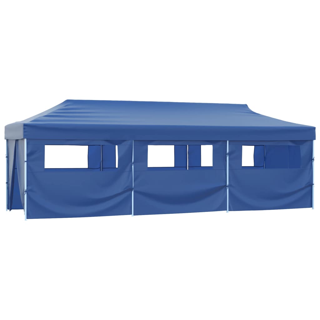 Vidaxl Pliping Tent Pop-up avec 8 murs latéraux 3x9 m bleu