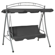 Banc de swing vidaxl pour extérieur avec toit 198x120x205 cm anthracite en acier - afbeelding 1