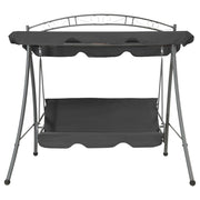 Banc de swing vidaxl pour extérieur avec toit 198x120x205 cm anthracite en acier - afbeelding 2