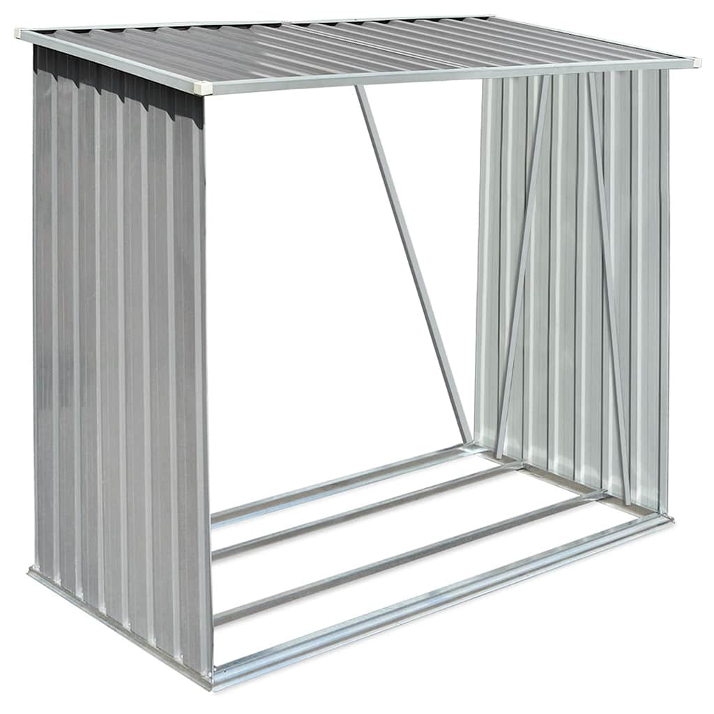 Vidaxl Hangar de bois 163x83x154 cm Gray en acier galvanisé
