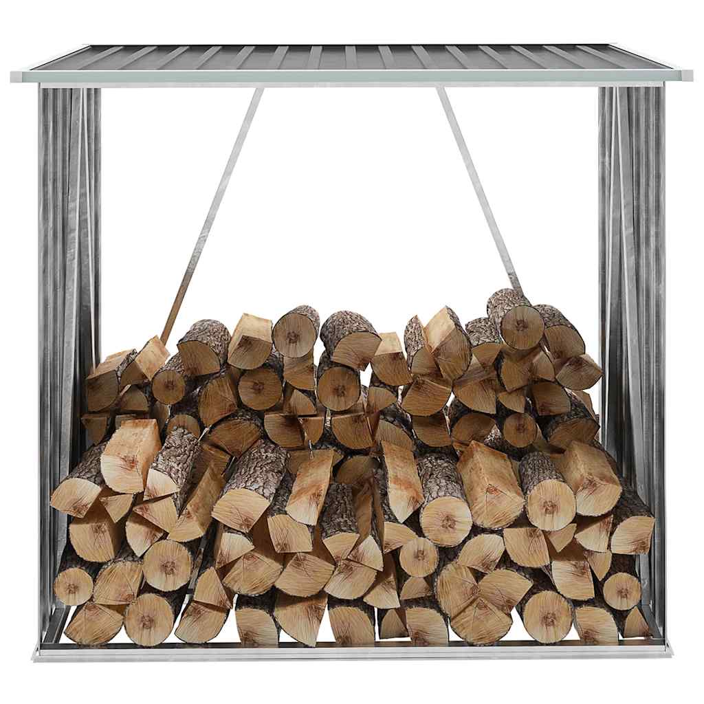 Vidaxl Hangar de bois 163x83x154 cm Gray en acier galvanisé