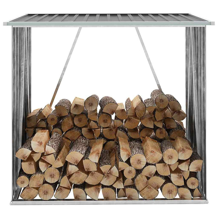 Vidaxl Hangar de bois 163x83x154 cm Gray en acier galvanisé