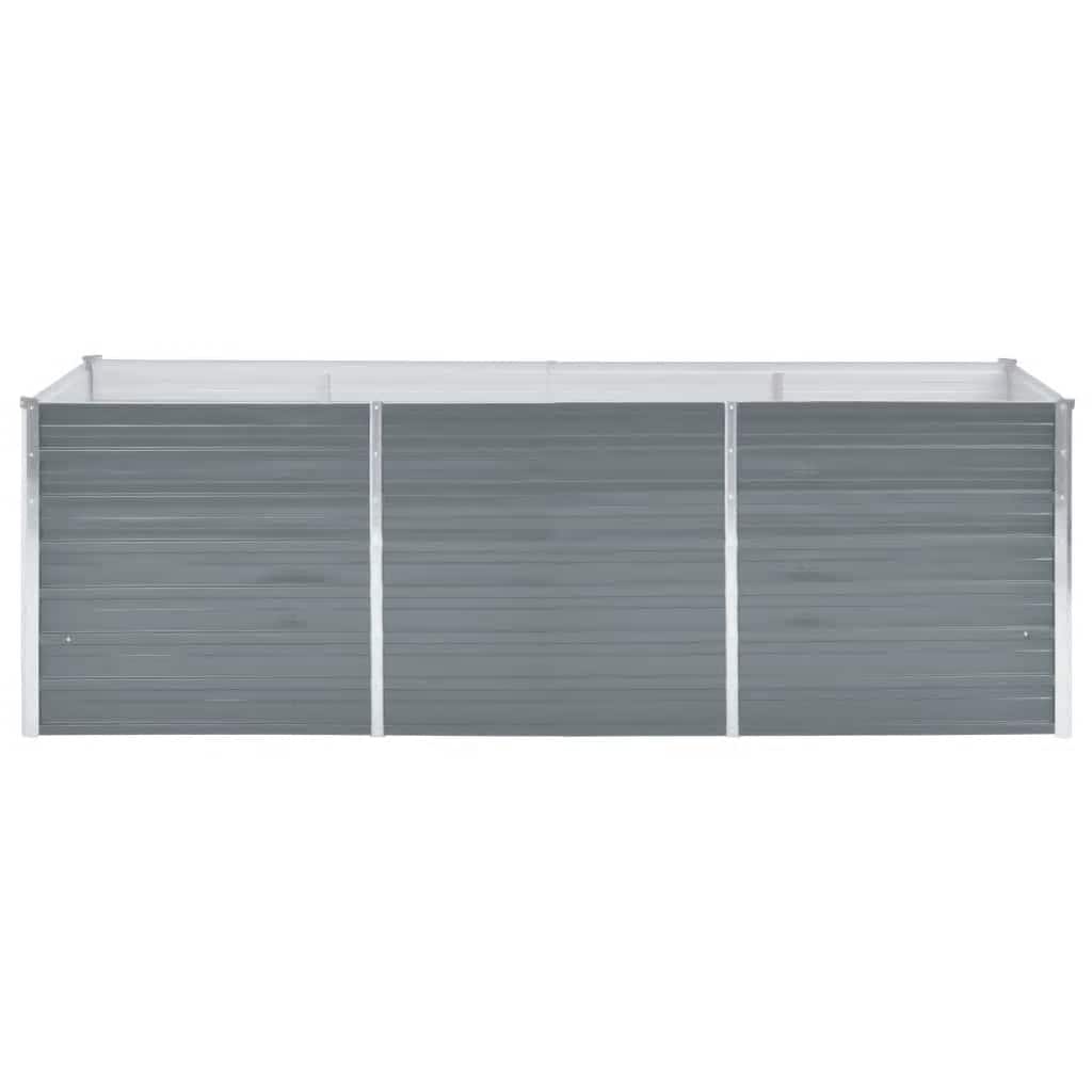 Vidaxl Planter surélevé 240x80x77 cm Gray en acier galvanisé