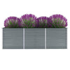 Vidaxl Planter surélevé 240x80x77 cm Gray en acier galvanisé