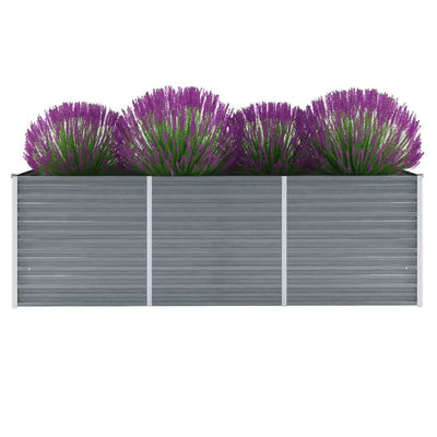 Vidaxl Planter surélevé 240x80x77 cm Gray en acier galvanisé