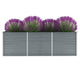 Vidaxl Planter surélevé 240x80x77 cm Gray en acier galvanisé