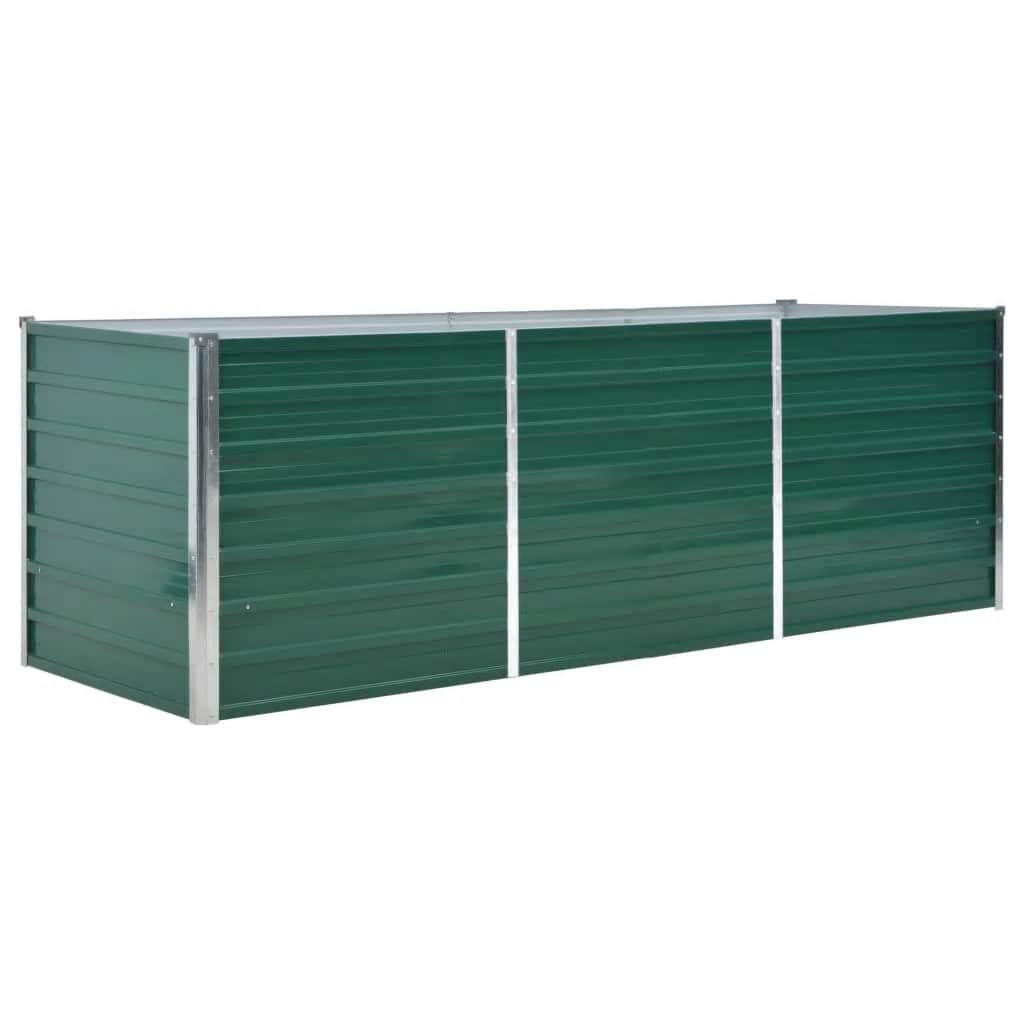 Vidaxl Planning Boîte relevée 240x80x77 cm Galvanisé en acier vert