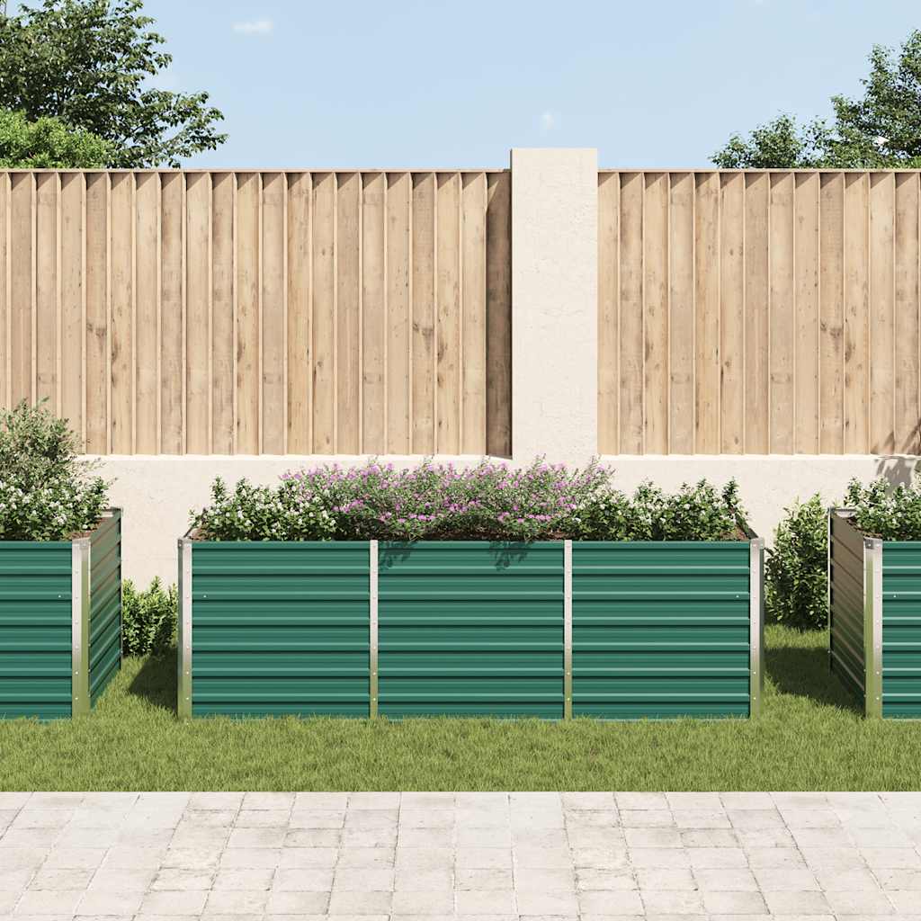 Vidaxl Planning Boîte relevée 240x80x77 cm Galvanisé en acier vert