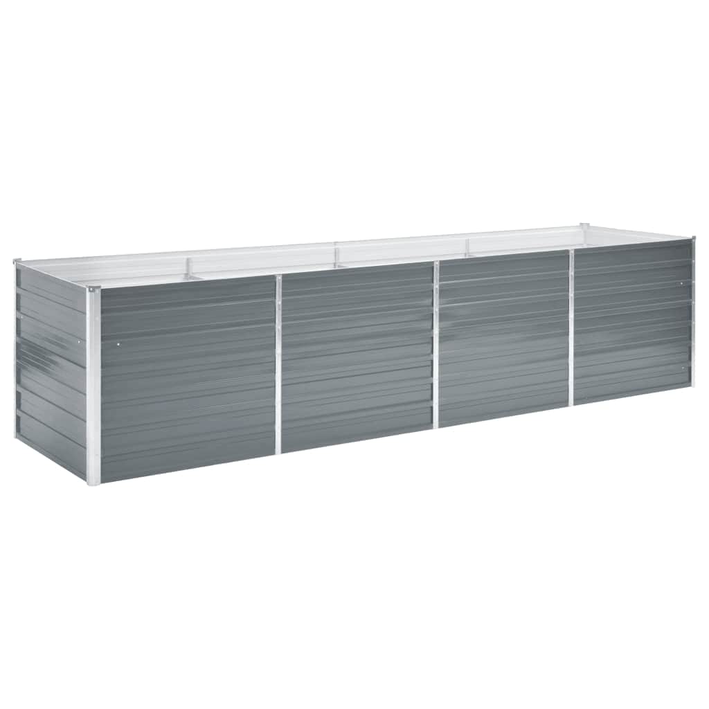 Vidaxl Planter surélevé 320x80x77 cm Gray en acier galvanisé
