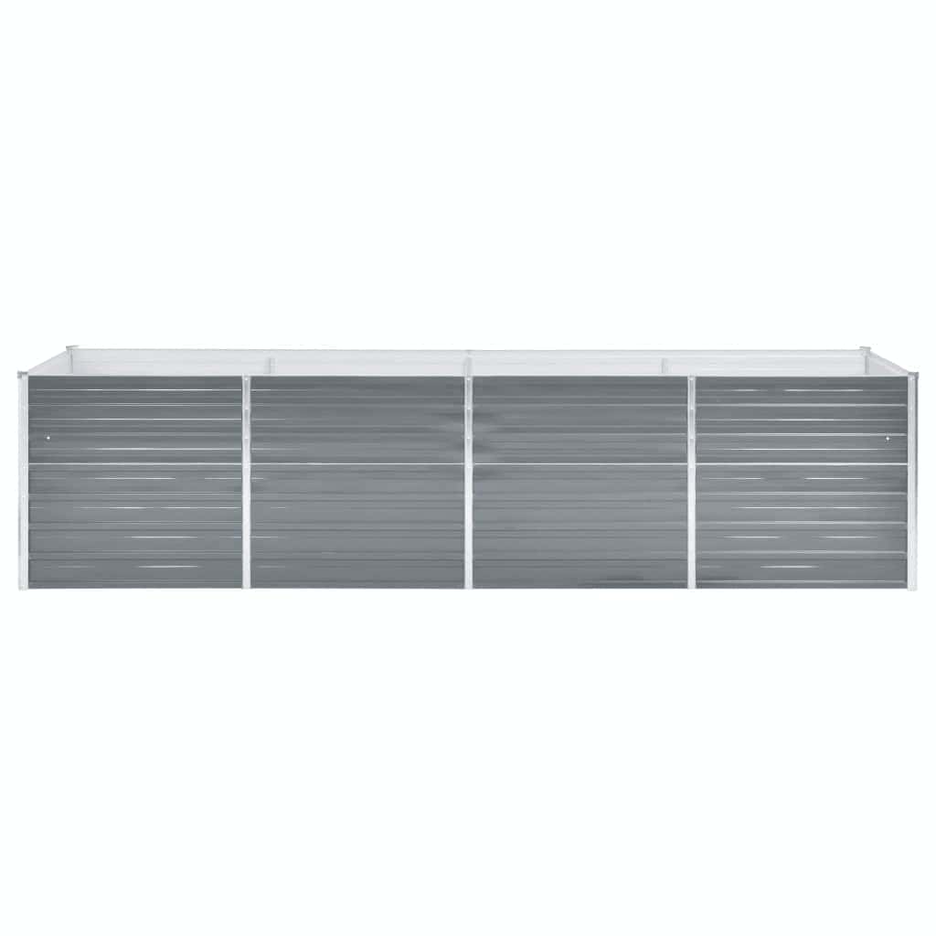 Vidaxl Planter surélevé 320x80x77 cm Gray en acier galvanisé