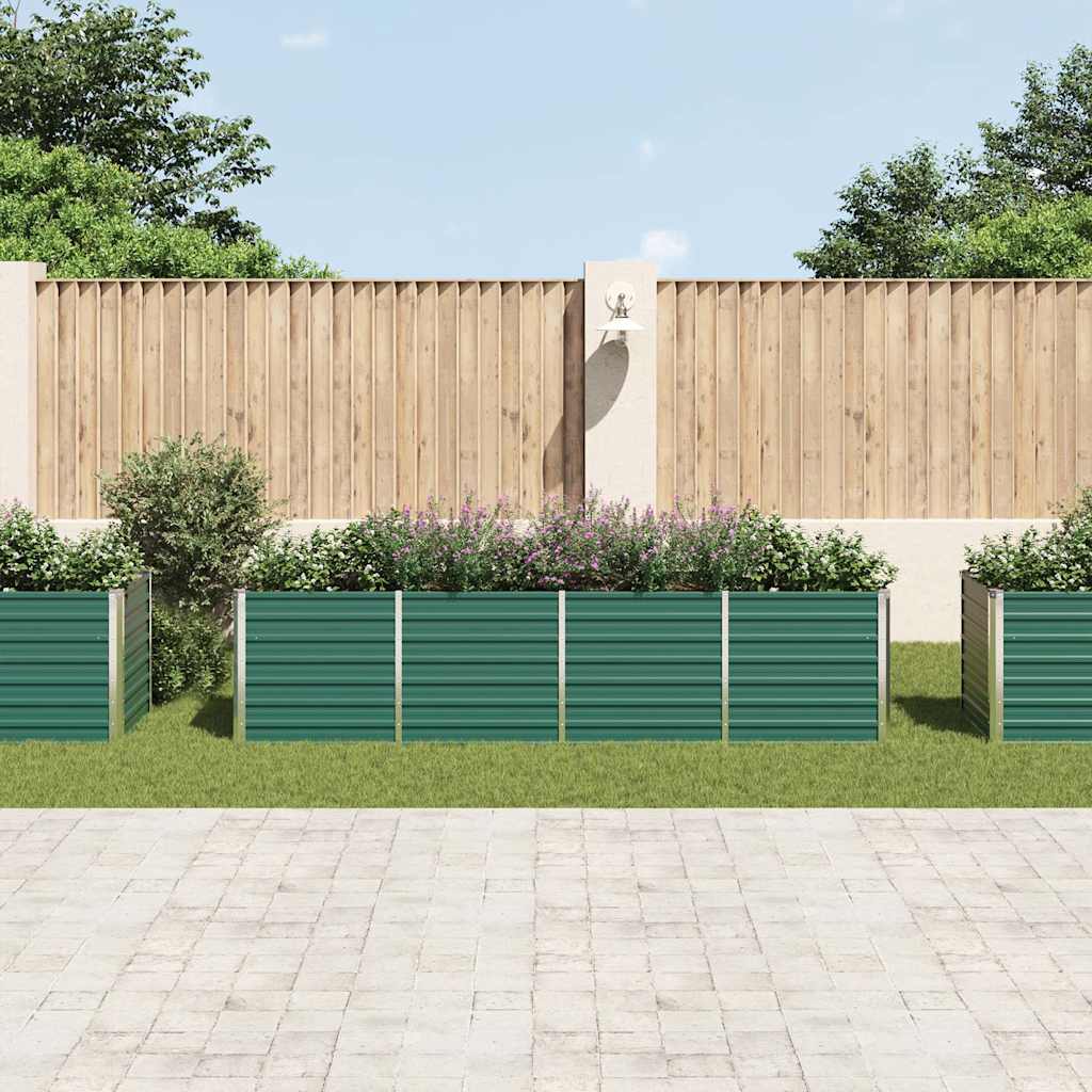 Vidaxl Planter inséré 320x80x77 cm vert en acier galvanisé