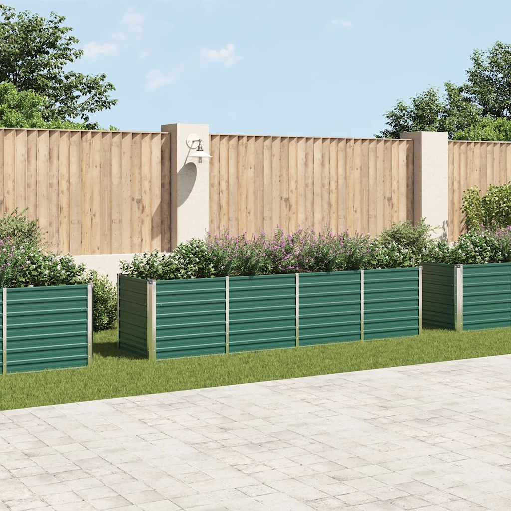 Vidaxl Planter inséré 320x80x77 cm vert en acier galvanisé
