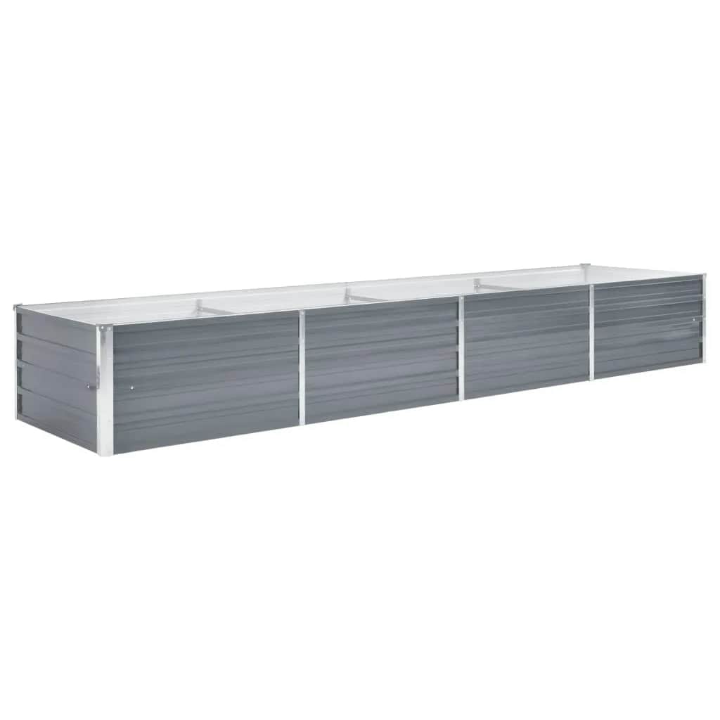 Vidaxl Planter surélevé 320x80x45 cm Gray en acier galvanisé