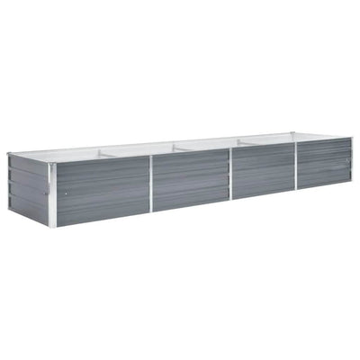 Vidaxl Planter surélevé 320x80x45 cm Gray en acier galvanisé
