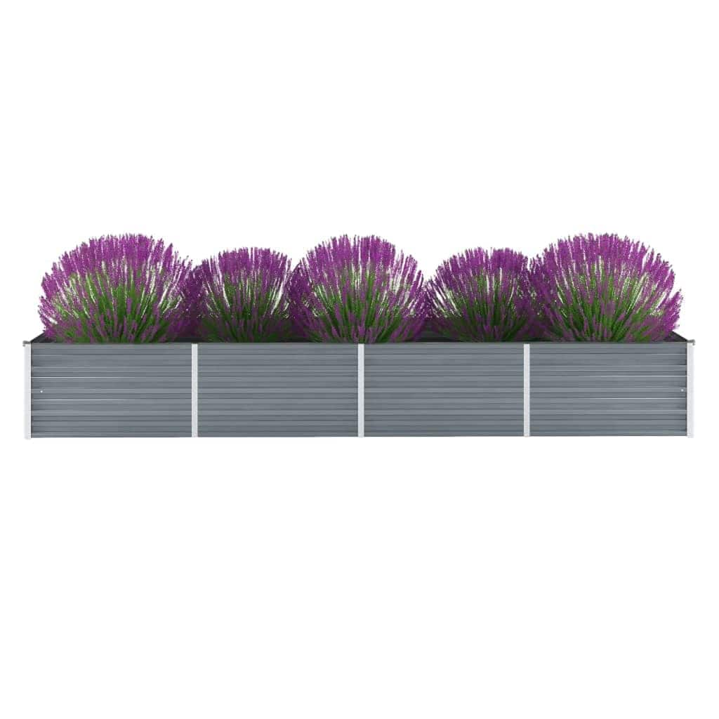 Vidaxl Planter surélevé 320x80x45 cm Gray en acier galvanisé