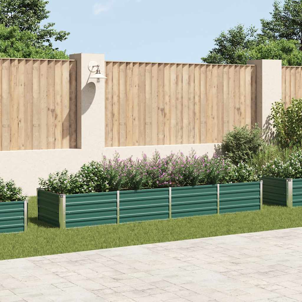 Planteur vidaxl inséré 320x80x45 cm en acier galvanisé vert