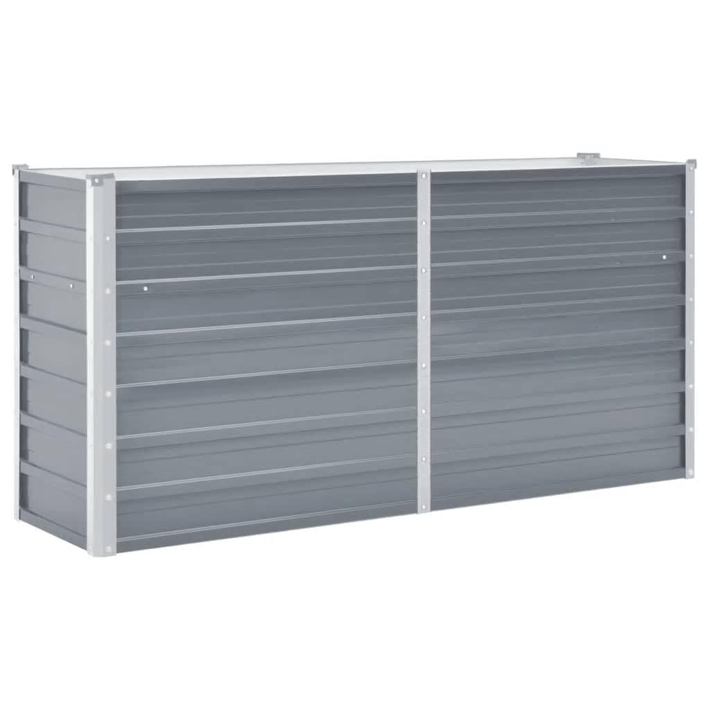 Vidaxl Planter surélevé 160x40x77 cm Gray en acier galvanisé