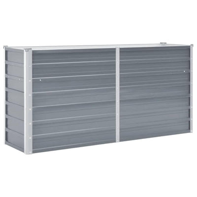 Vidaxl Planter surélevé 160x40x77 cm Gray en acier galvanisé