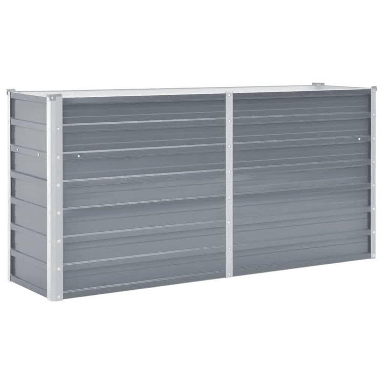 Vidaxl Planter surélevé 160x40x77 cm Gray en acier galvanisé