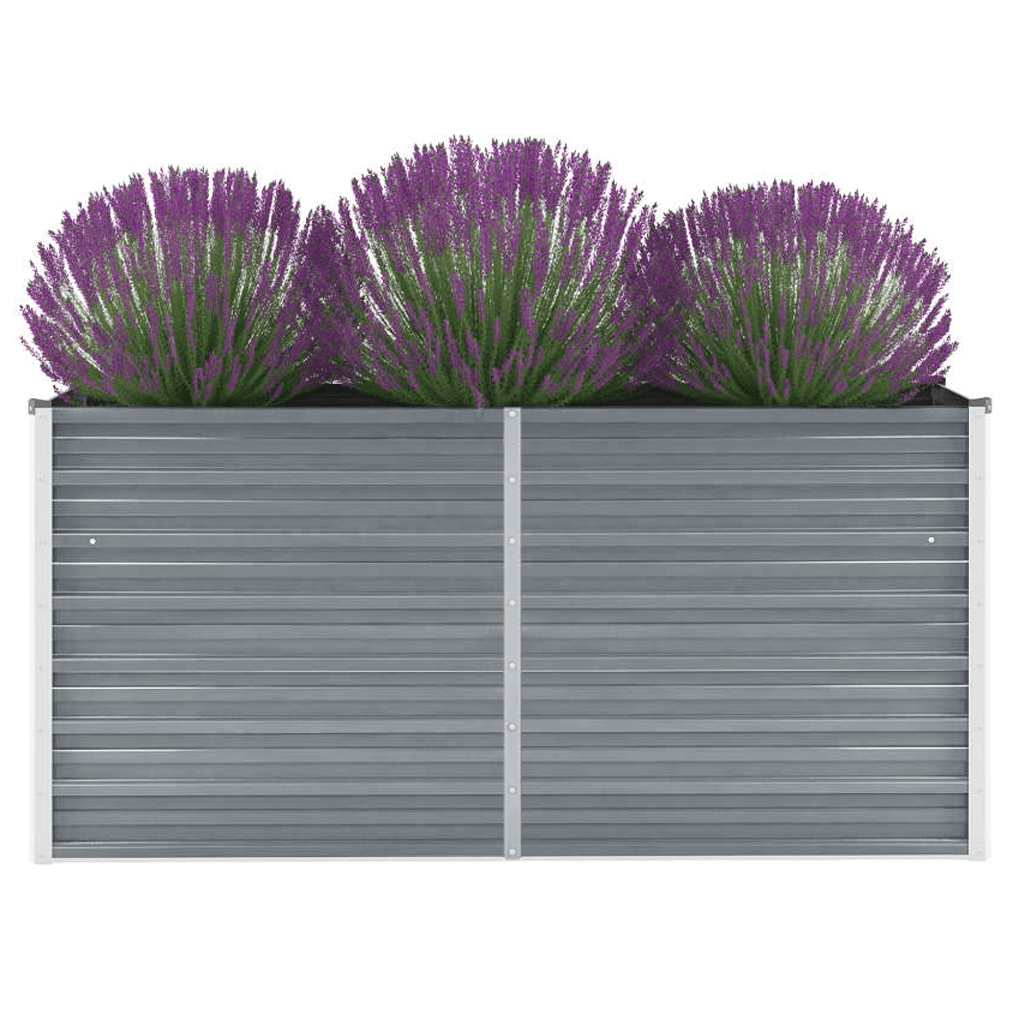 Vidaxl Planter surélevé 160x40x77 cm Gray en acier galvanisé