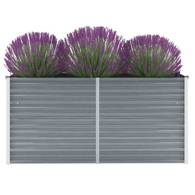 Vidaxl Planter surélevé 160x40x77 cm Gray en acier galvanisé