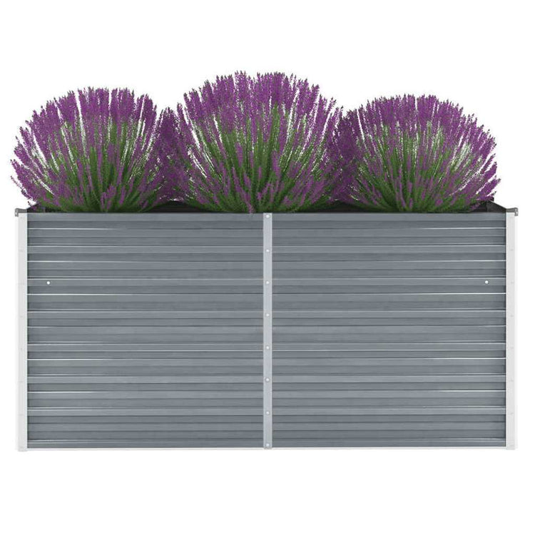 Vidaxl Planter surélevé 160x40x77 cm Gray en acier galvanisé