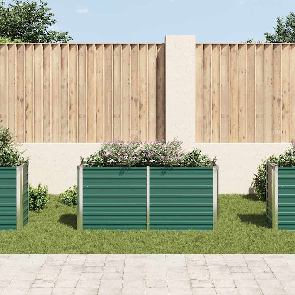 Vidaxl Planter surélevé 160x40x77 cm en acier galvanisé vert