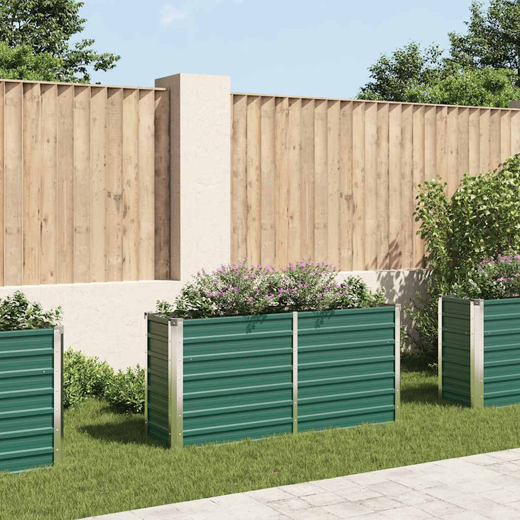 Vidaxl Planter surélevé 160x40x77 cm en acier galvanisé vert