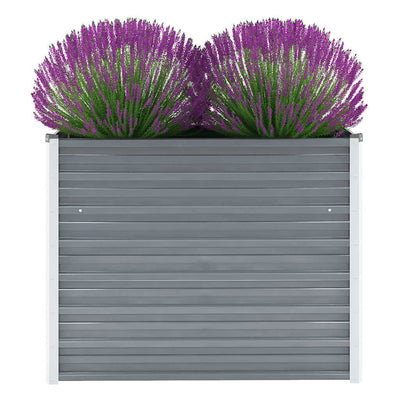 Vidaxl Planter surélevé 100x40x77 cm Gray en acier galvanisé