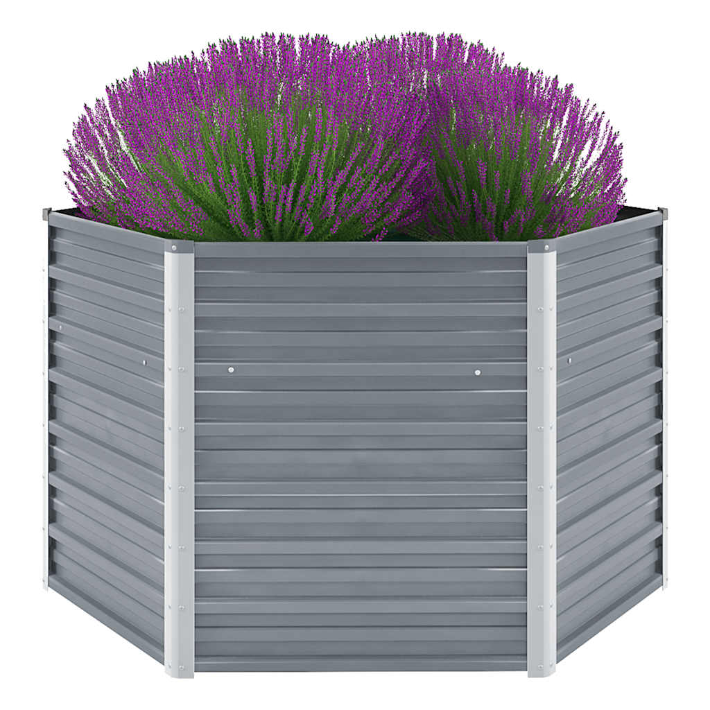 Vidaxl Planter surélevé 129x129x77 cm Gray en acier galvanisé