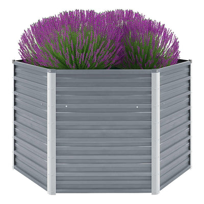 Vidaxl Planter surélevé 129x129x77 cm Gray en acier galvanisé