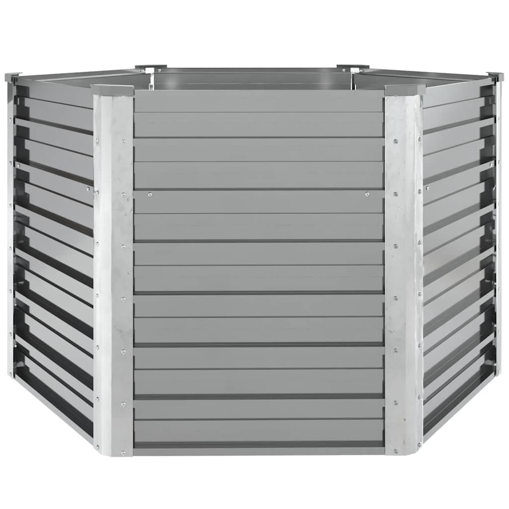 Vidaxl Planter surélevé 129x129x77 cm Gray en acier galvanisé